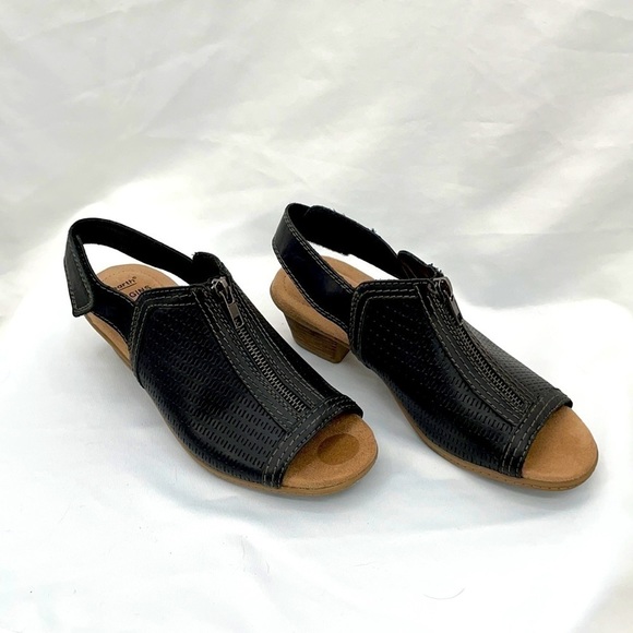 Earth Origins Shoes - Earth Origins Marietta Maureen Brown Leather Sandals 6.5 Velcro Heel Strap